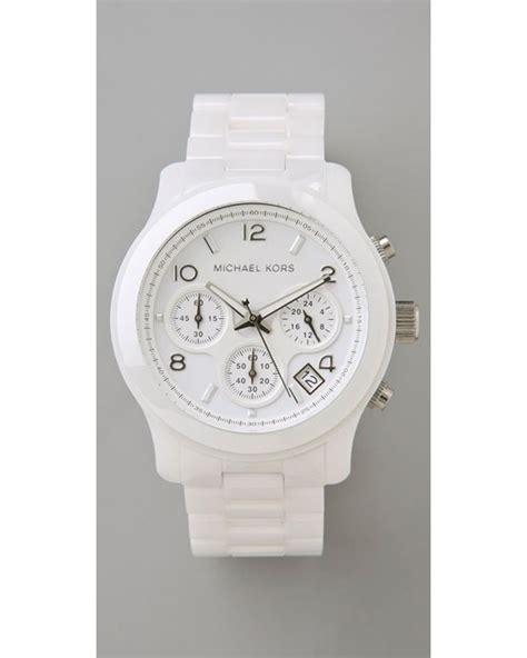 michael kors white ceramic watch macys